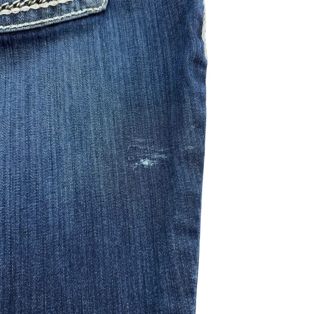 Ariat Womens Jeans 24WR REAL Bootcut Blue Cotton Blend Mid Rise Thick Stitch